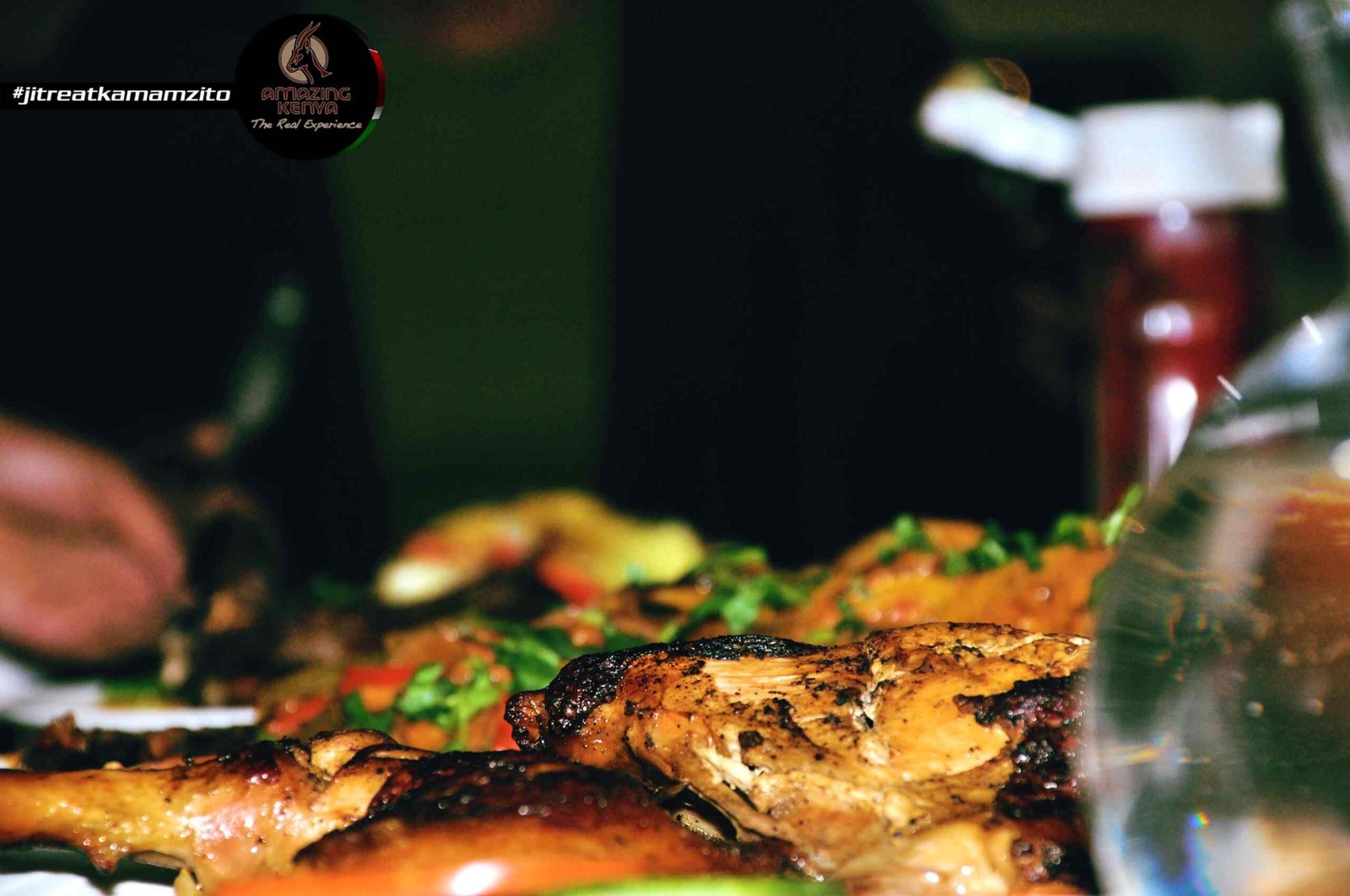 Grilled Kenyan dishes served at the lodge